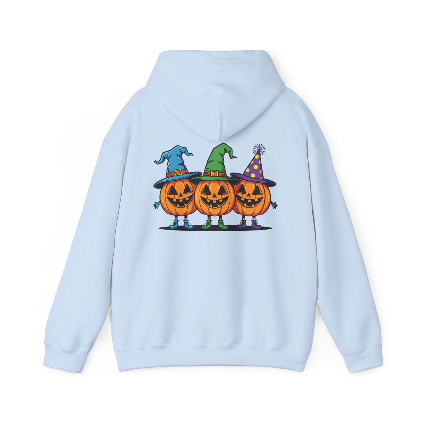 Halloween Pumpkin Trio Hoodie, Spooky Sweatshirt, Unisex Fall Apparel, Trick or Treat Style, Cozy Costume Alternative
