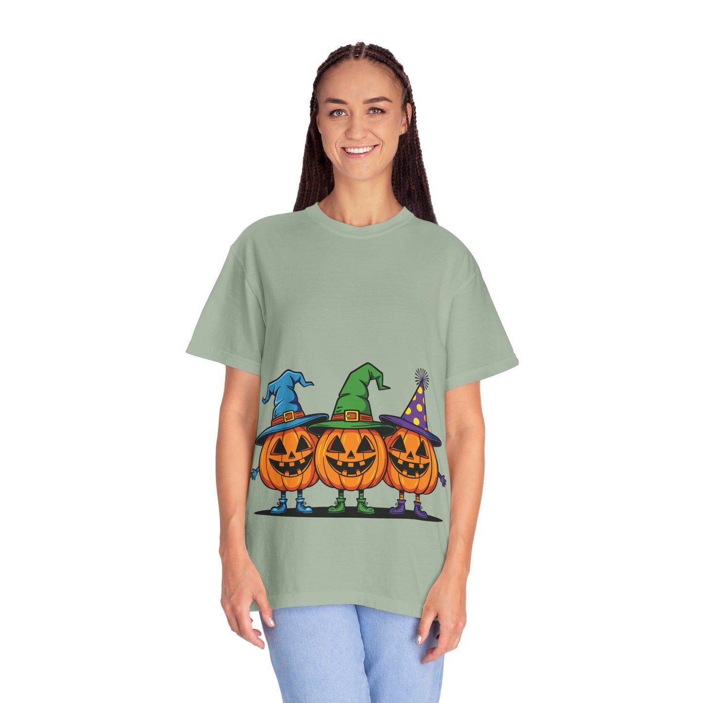 Halloween Pumpkin T-Shirt, Unisex Garment-Dyed Tee, Spooky Fall Apparel, Trick or Treat Shirt, October Celebration Top