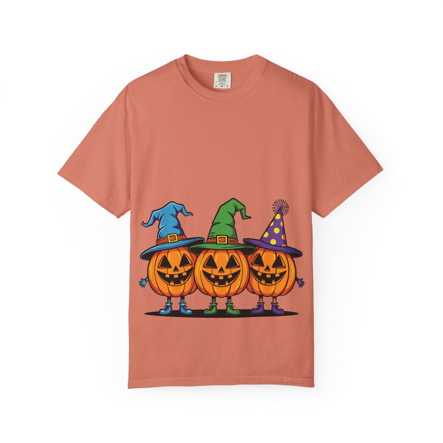 Halloween Pumpkin T-Shirt, Unisex Garment-Dyed Tee, Spooky Fall Apparel, Trick or Treat Shirt, October Celebration Top