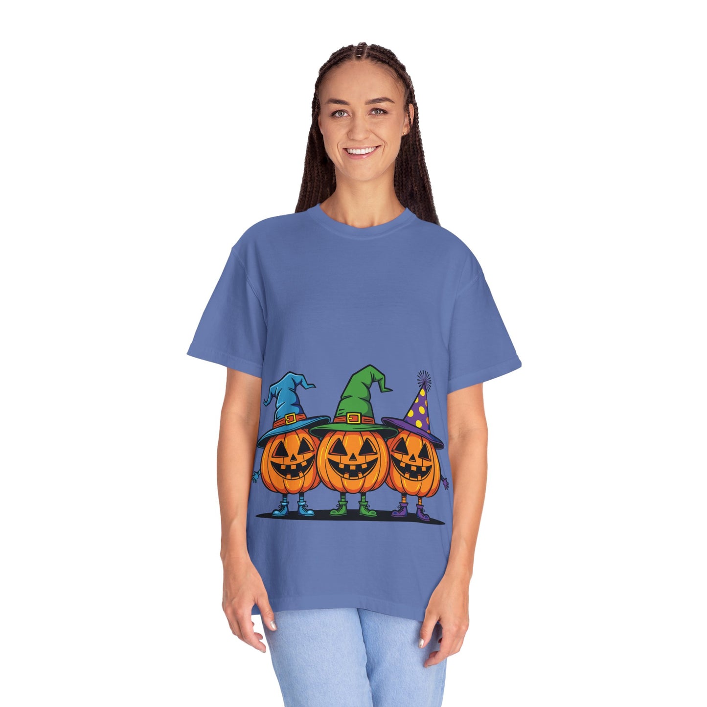 Halloween Pumpkin T-Shirt, Unisex Garment-Dyed Tee, Spooky Fall Apparel, Trick or Treat Shirt, October Celebration Top