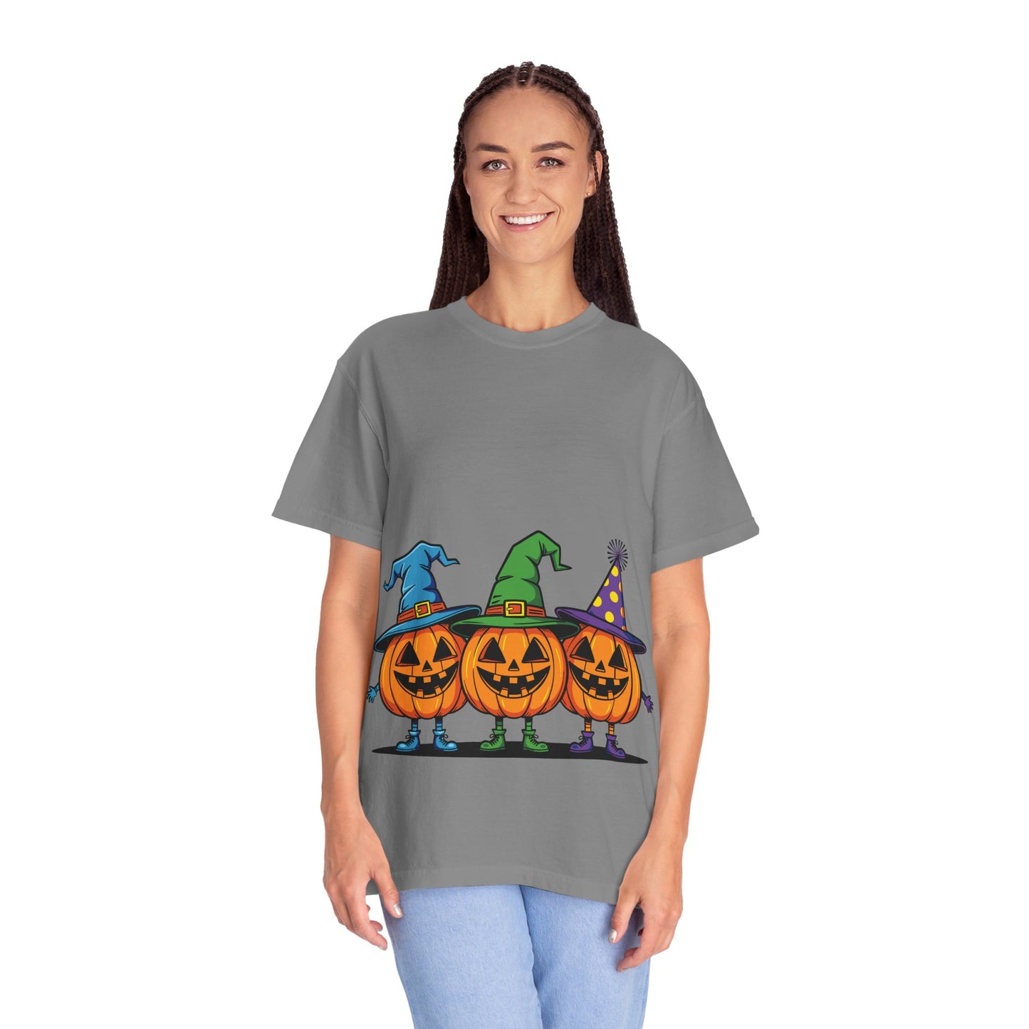 Halloween Pumpkin T-Shirt, Unisex Garment-Dyed Tee, Spooky Fall Apparel, Trick or Treat Shirt, October Celebration Top