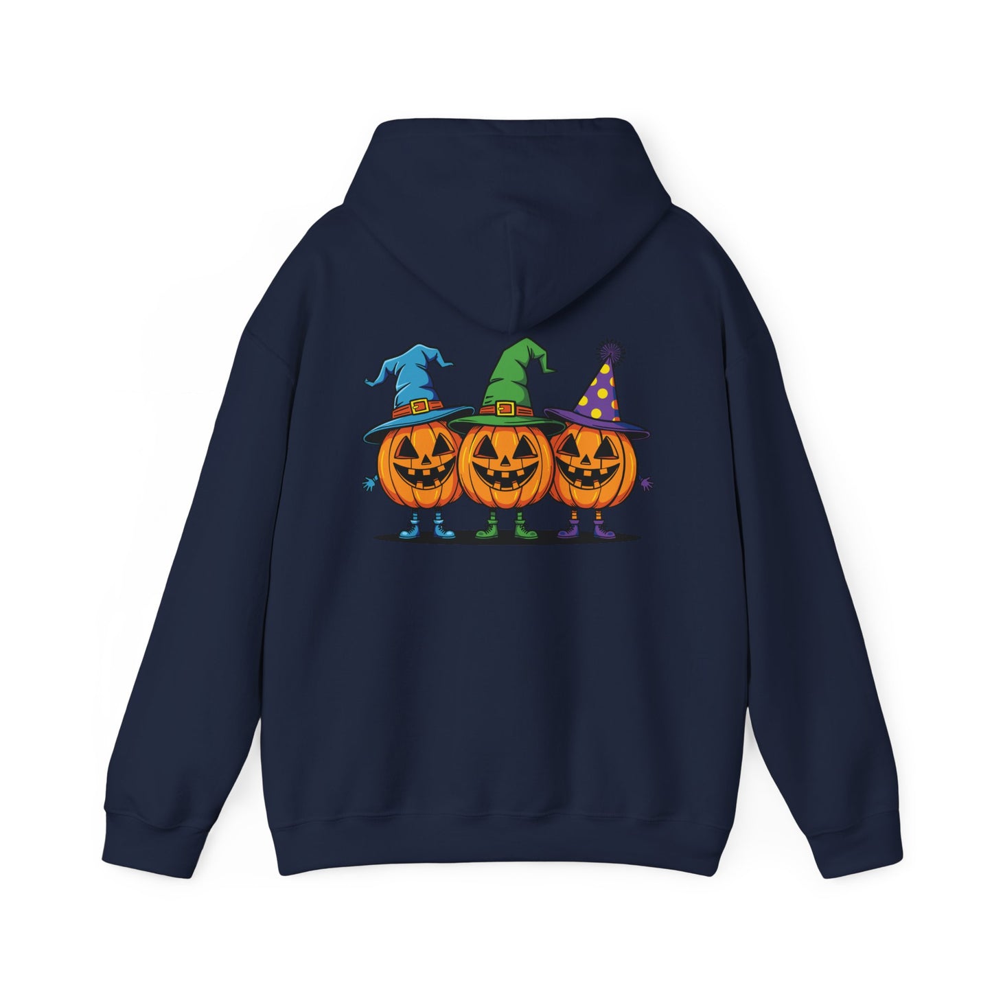 Halloween Pumpkin Trio Hoodie, Spooky Sweatshirt, Unisex Fall Apparel, Trick or Treat Style, Cozy Costume Alternative