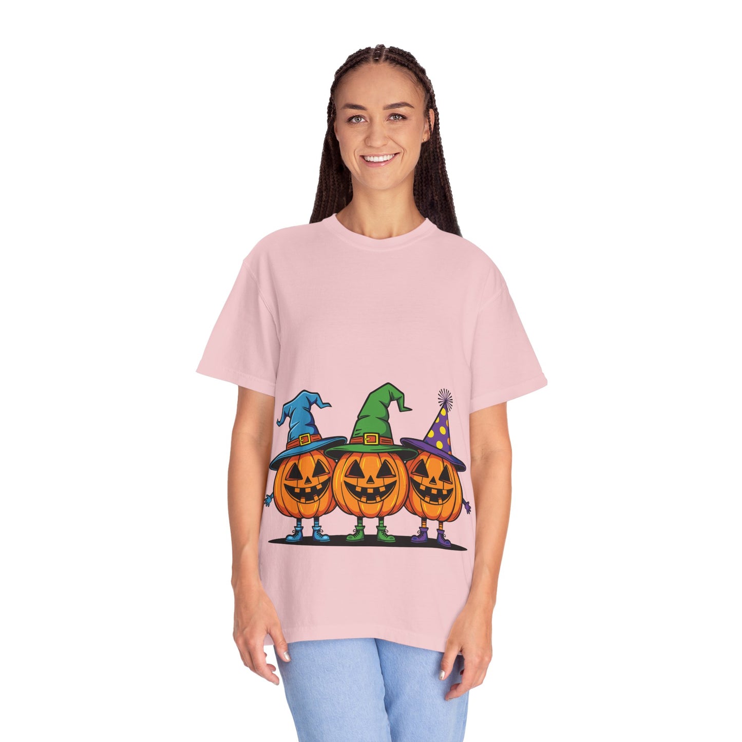 Halloween Pumpkin T-Shirt, Unisex Garment-Dyed Tee, Spooky Fall Apparel, Trick or Treat Shirt, October Celebration Top