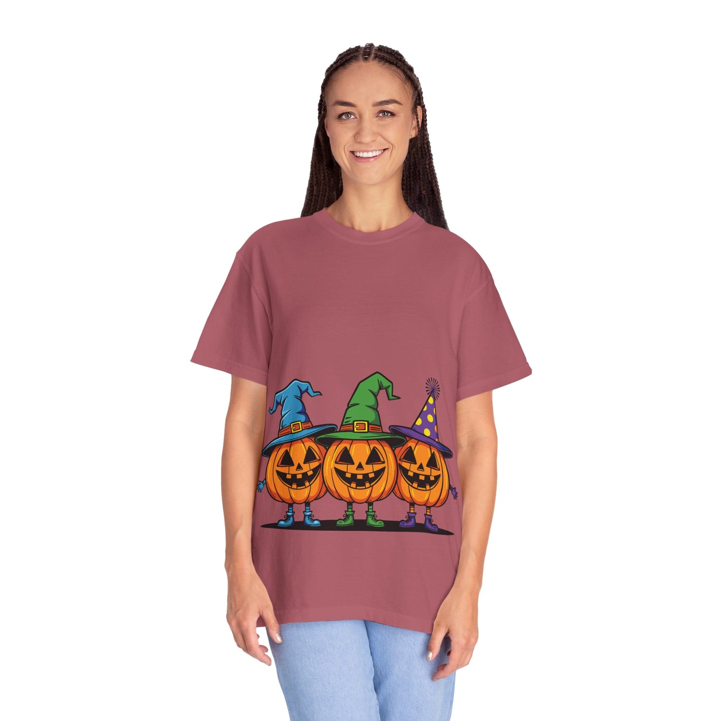 Halloween Pumpkin T-Shirt, Unisex Garment-Dyed Tee, Spooky Fall Apparel, Trick or Treat Shirt, October Celebration Top