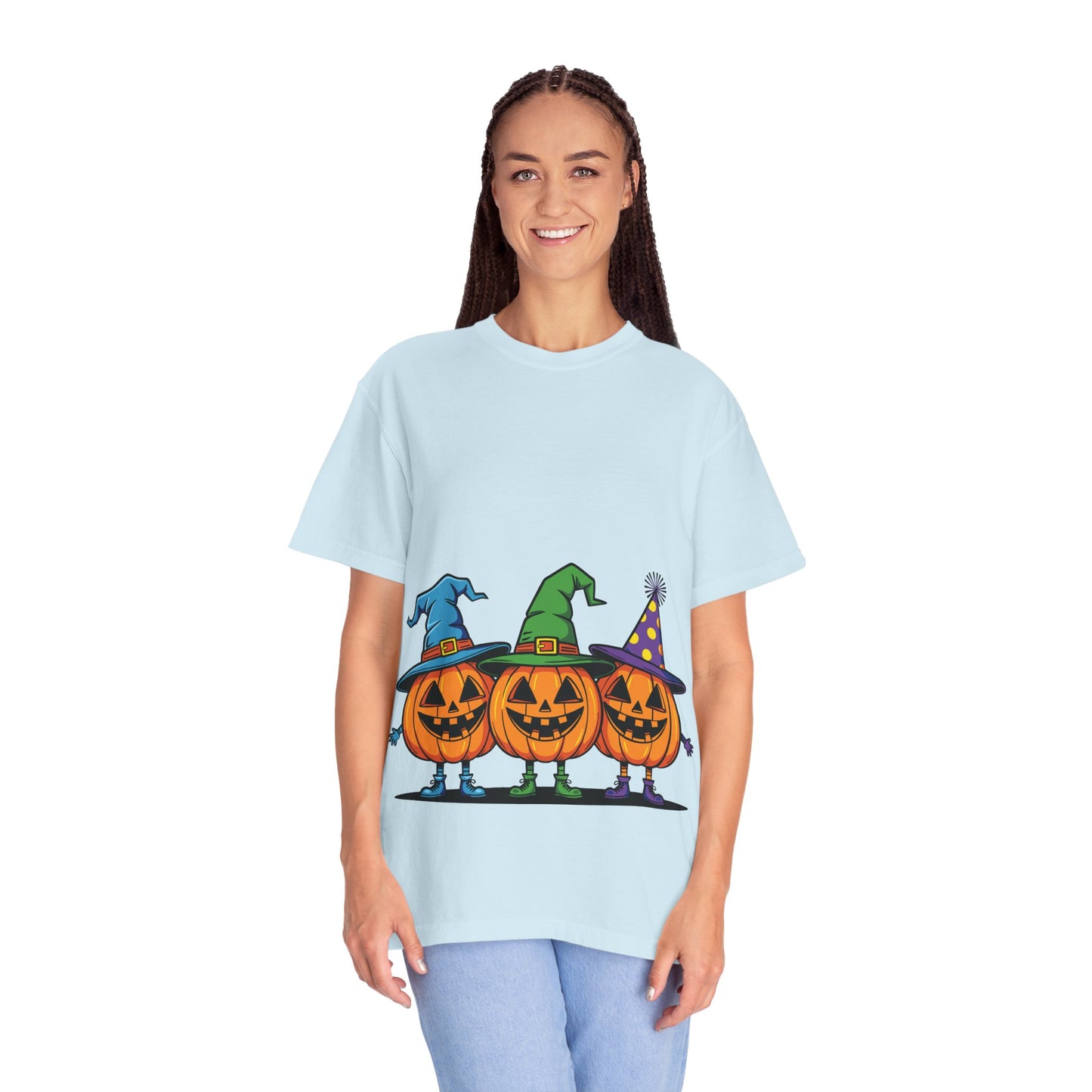 Halloween Pumpkin T-Shirt, Unisex Garment-Dyed Tee, Spooky Fall Apparel, Trick or Treat Shirt, October Celebration Top