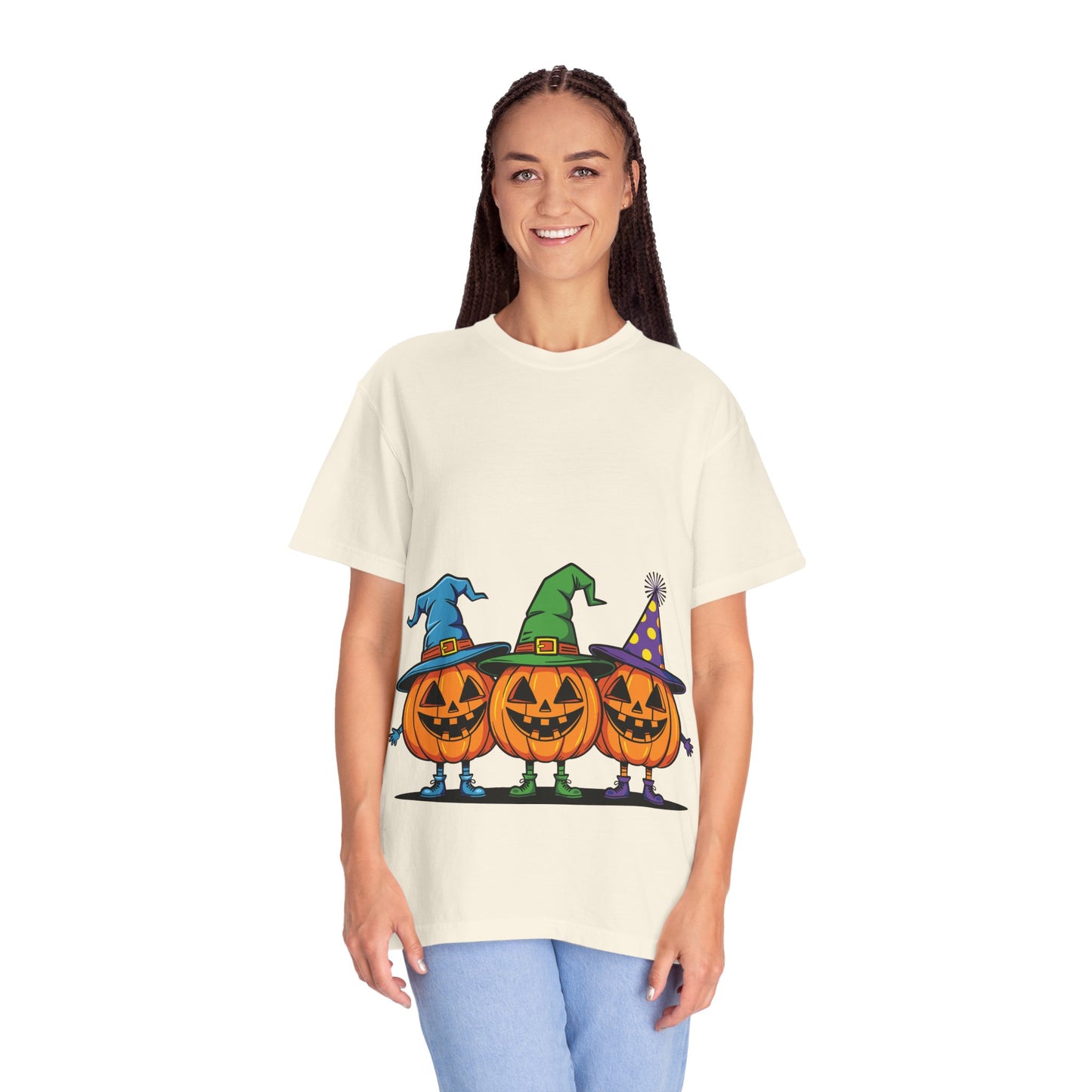 Halloween Pumpkin T-Shirt, Unisex Garment-Dyed Tee, Spooky Fall Apparel, Trick or Treat Shirt, October Celebration Top