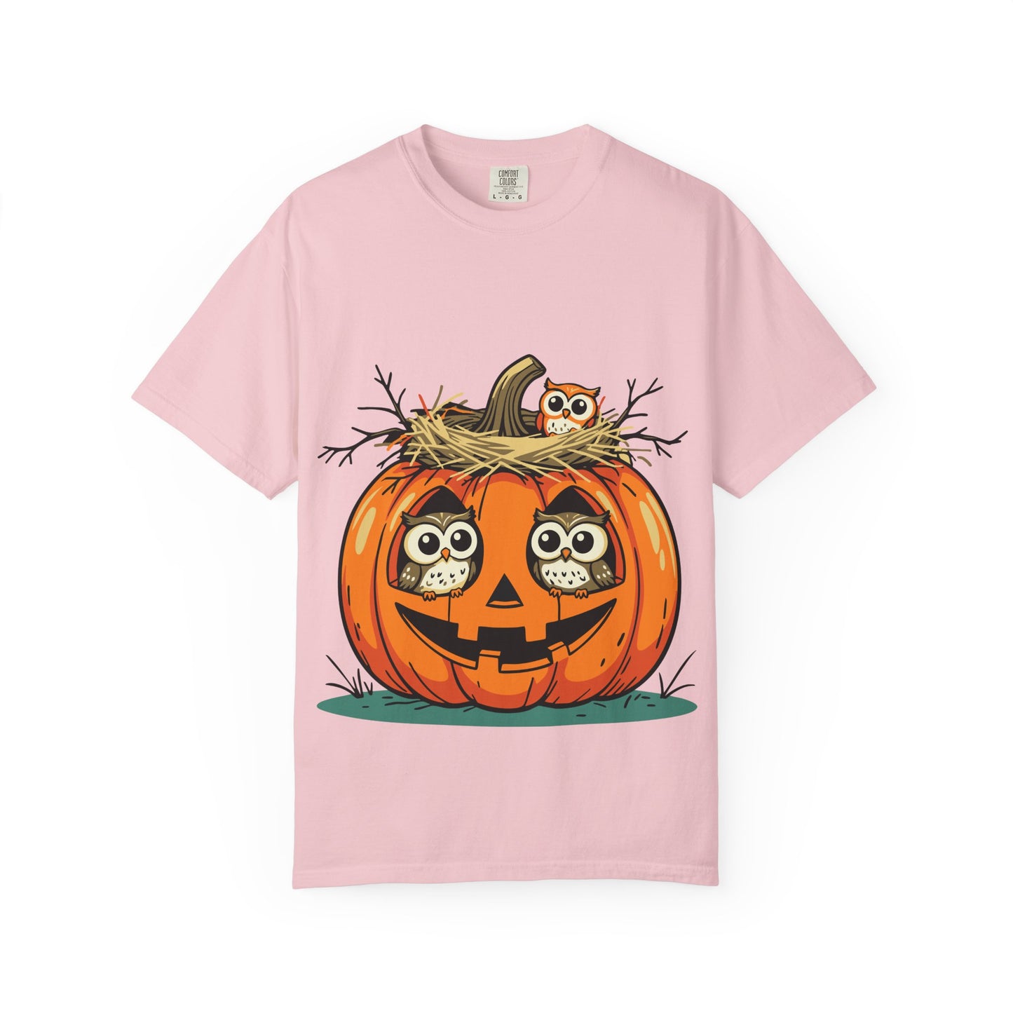 nest head Halloween Owl Pumpkin T-shirt, Unisex Fall Tee, Cute Autumn Shirt, Spooky Seasonal Apparel, Trick or Treat Outfit