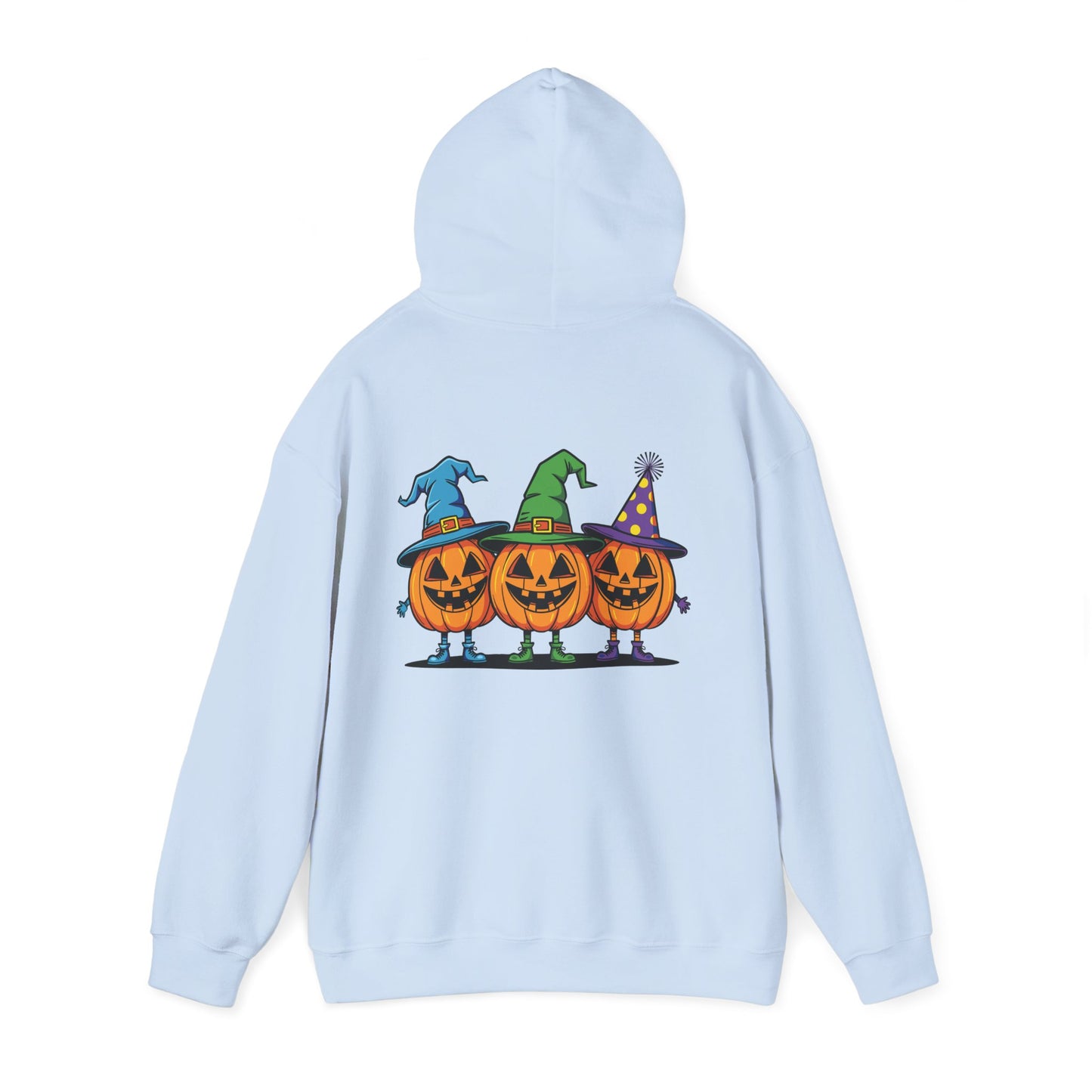 Halloween Pumpkin Trio Hoodie, Spooky Sweatshirt, Unisex Fall Apparel, Trick or Treat Style, Cozy Costume Alternative