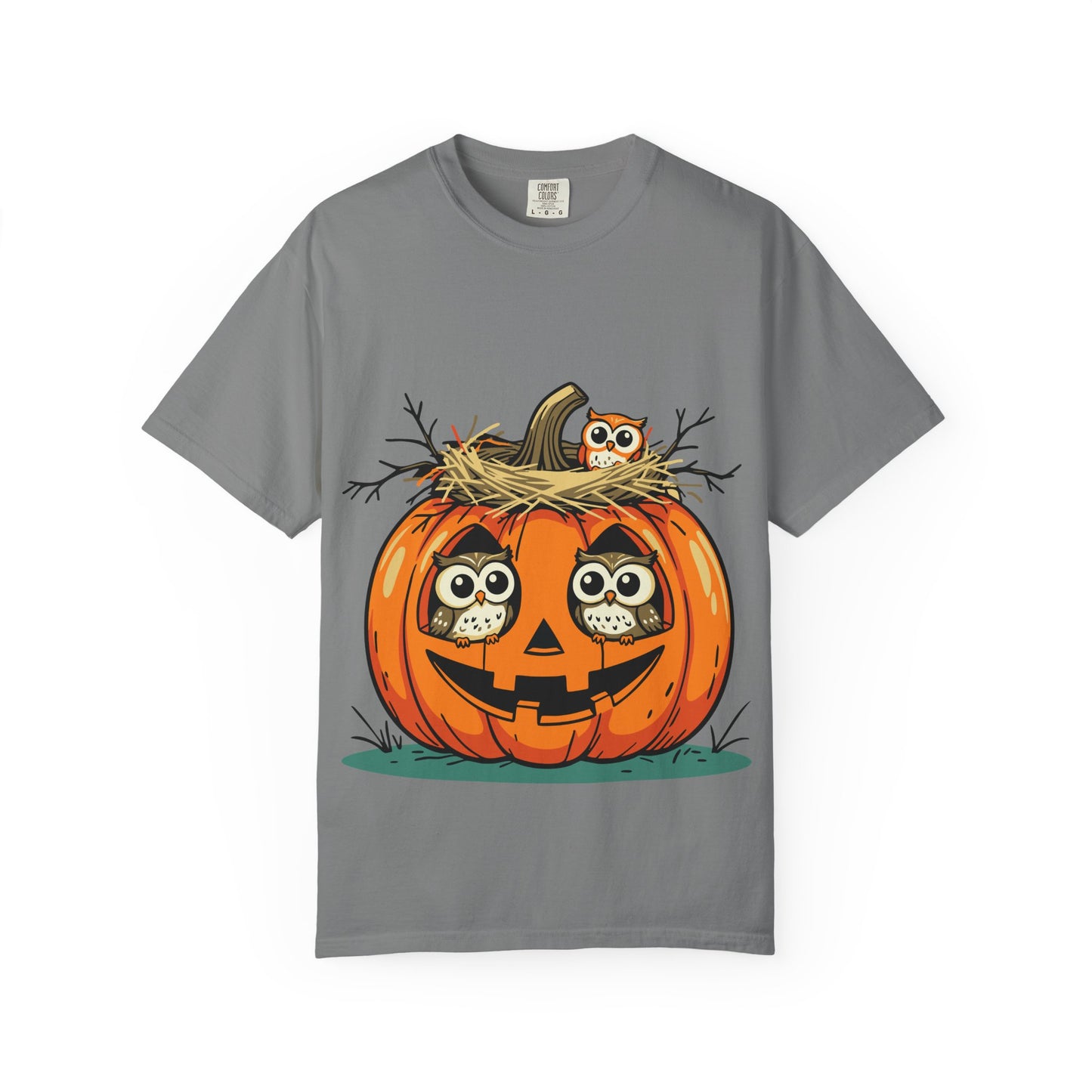 nest head Halloween Owl Pumpkin T-shirt, Unisex Fall Tee, Cute Autumn Shirt, Spooky Seasonal Apparel, Trick or Treat Outfit