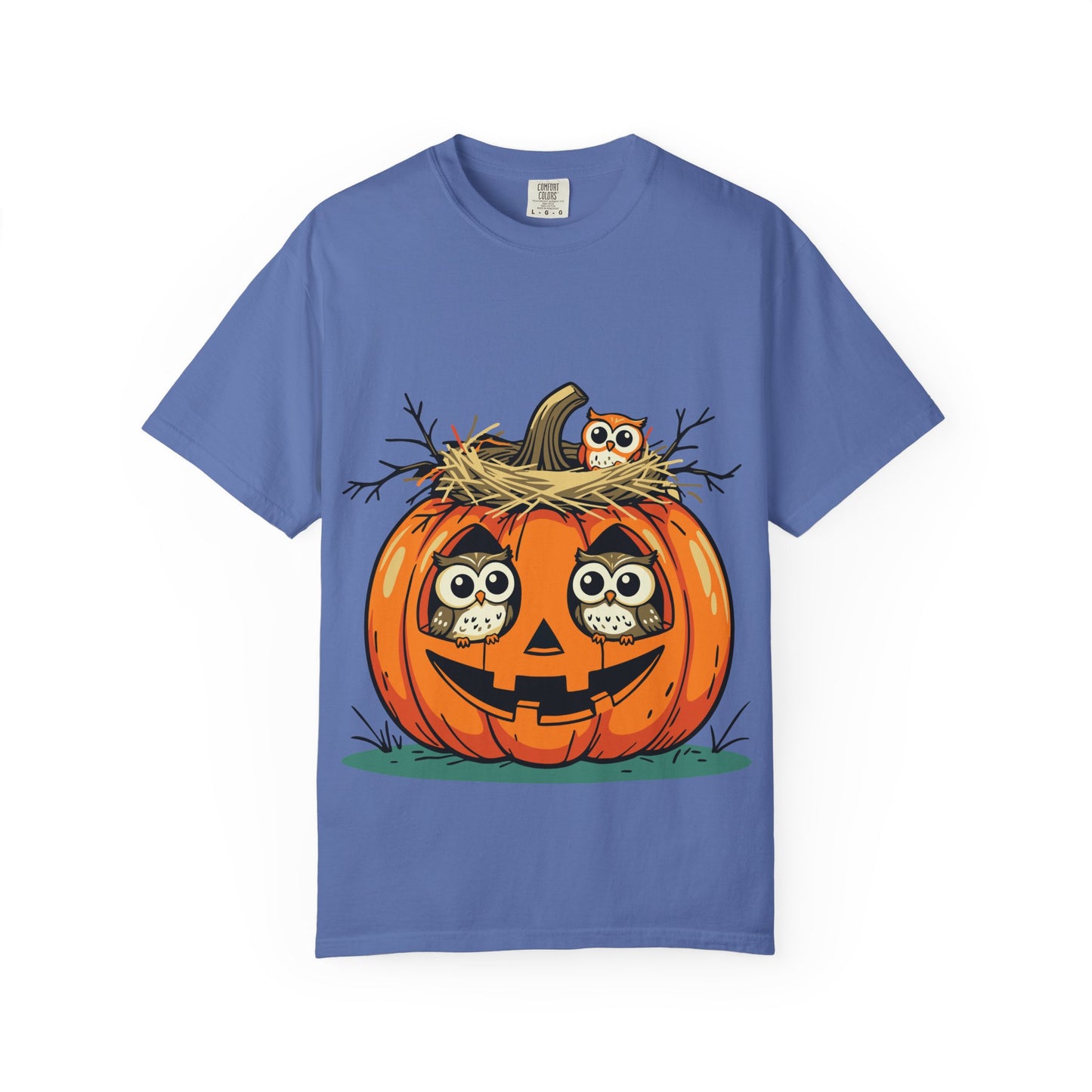 nest head Halloween Owl Pumpkin T-shirt, Unisex Fall Tee, Cute Autumn Shirt, Spooky Seasonal Apparel, Trick or Treat Outfit