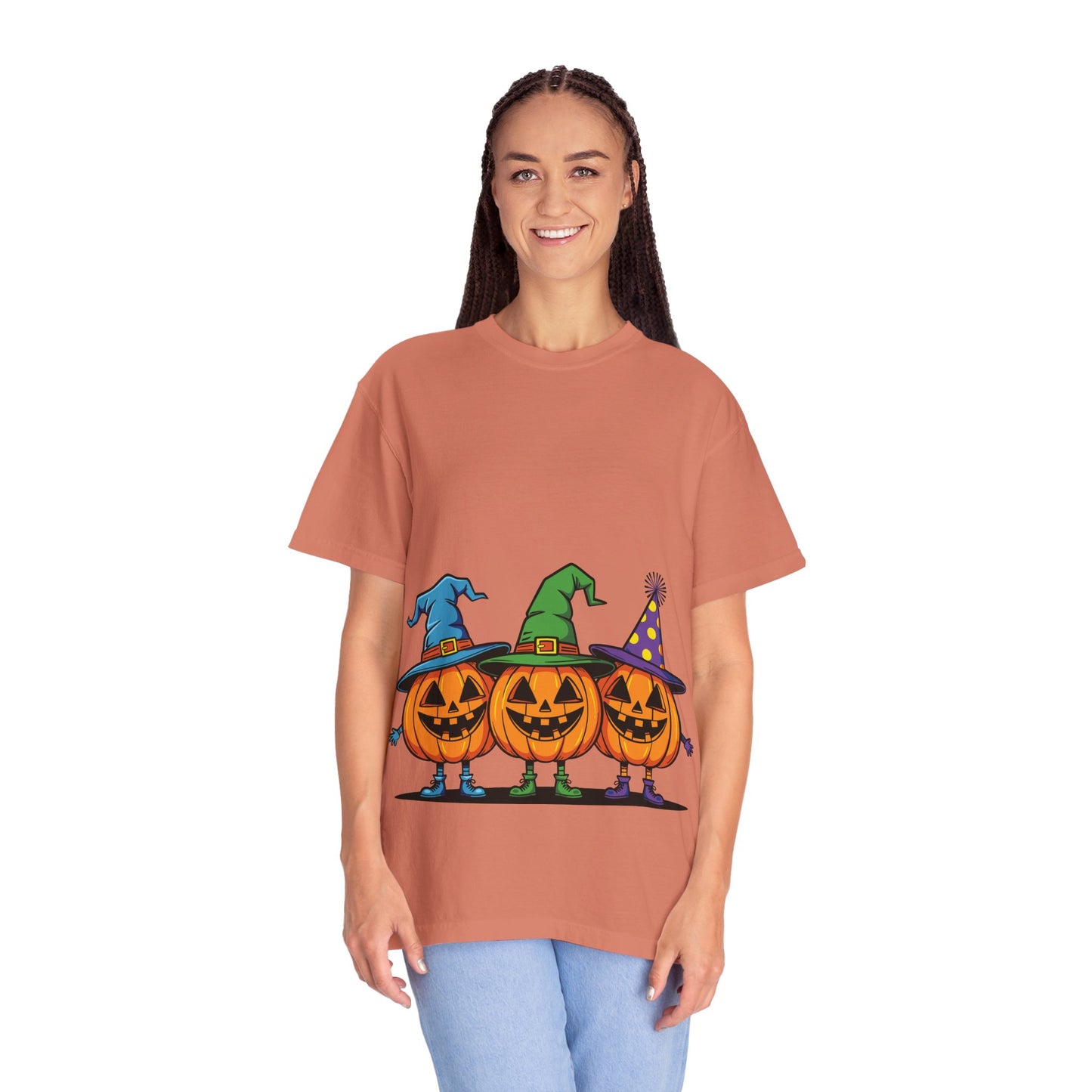 Halloween Pumpkin T-Shirt, Unisex Garment-Dyed Tee, Spooky Fall Apparel, Trick or Treat Shirt, October Celebration Top