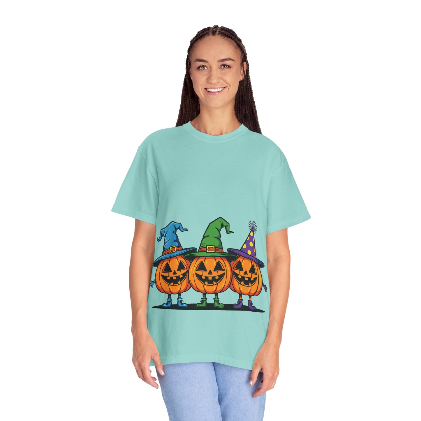 Halloween Pumpkin T-Shirt, Unisex Garment-Dyed Tee, Spooky Fall Apparel, Trick or Treat Shirt, October Celebration Top