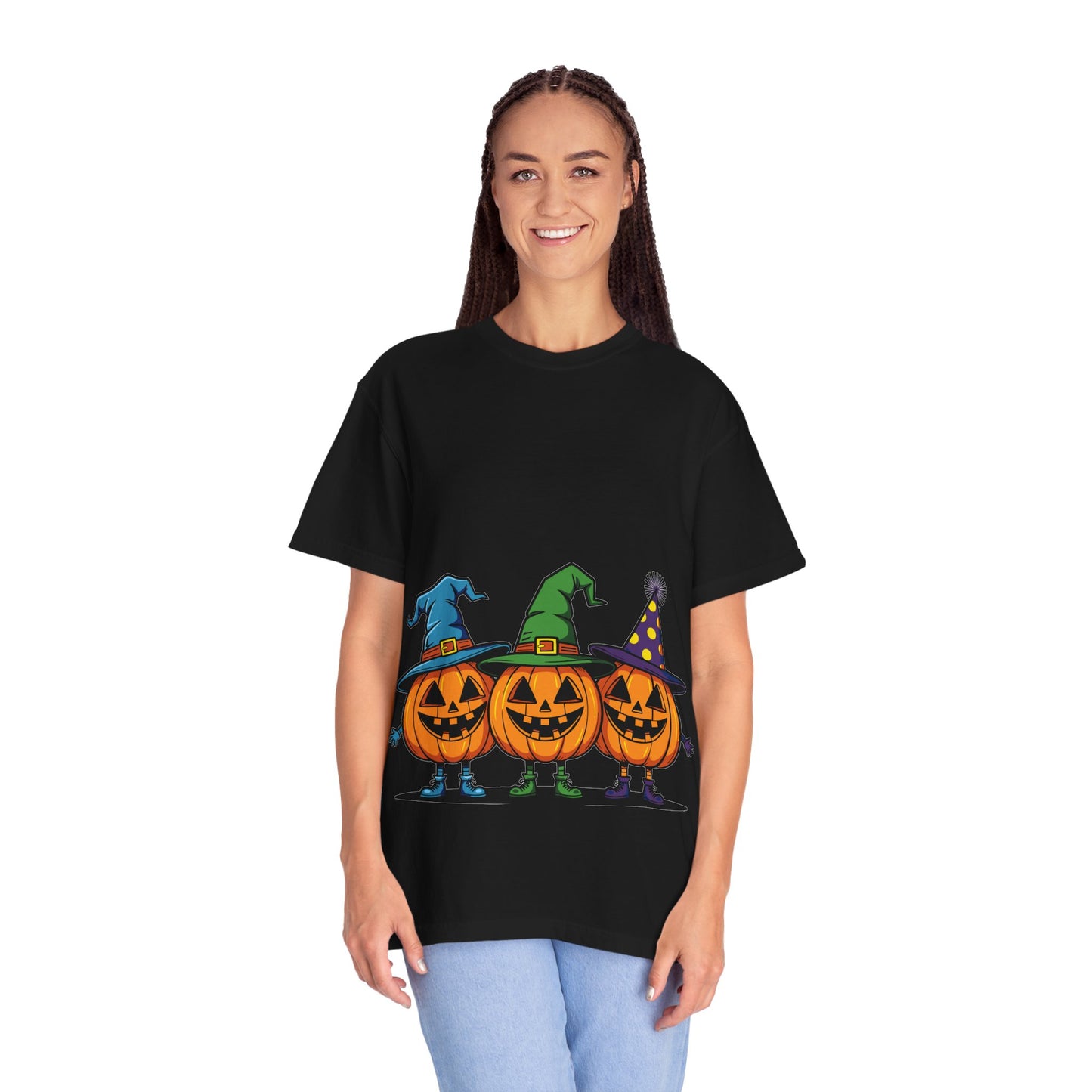 Halloween Pumpkin T-Shirt, Unisex Garment-Dyed Tee, Spooky Fall Apparel, Trick or Treat Shirt, October Celebration Top