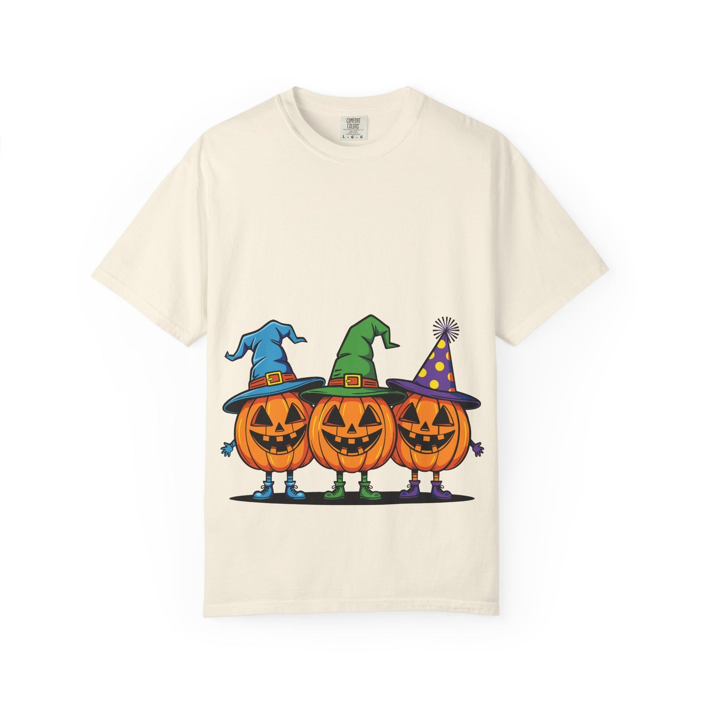 Halloween Pumpkin T-Shirt, Unisex Garment-Dyed Tee, Spooky Fall Apparel, Trick or Treat Shirt, October Celebration Top