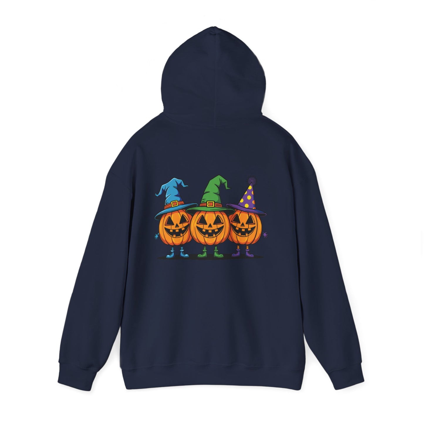 Halloween Pumpkin Trio Hoodie, Spooky Sweatshirt, Unisex Fall Apparel, Trick or Treat Style, Cozy Costume Alternative