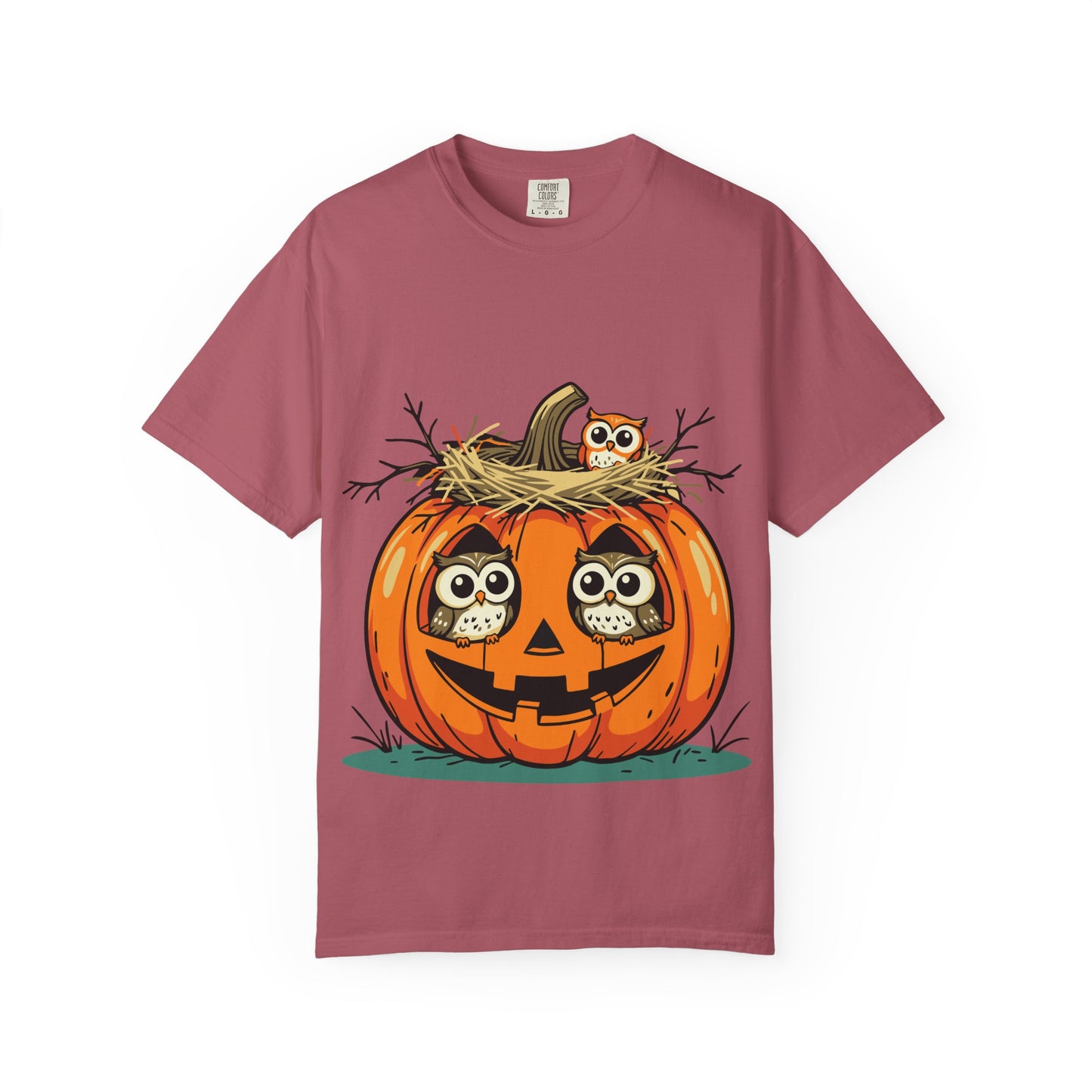 nest head Halloween Owl Pumpkin T-shirt, Unisex Fall Tee, Cute Autumn Shirt, Spooky Seasonal Apparel, Trick or Treat Outfit