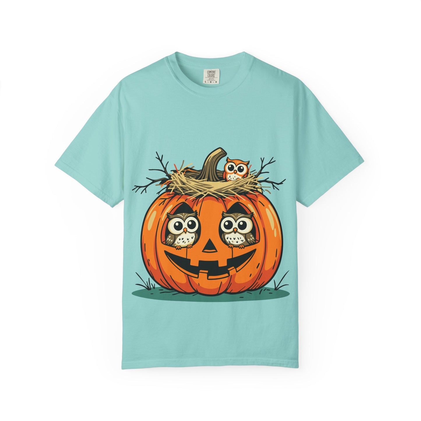 nest head Halloween Owl Pumpkin T-shirt, Unisex Fall Tee, Cute Autumn Shirt, Spooky Seasonal Apparel, Trick or Treat Outfit